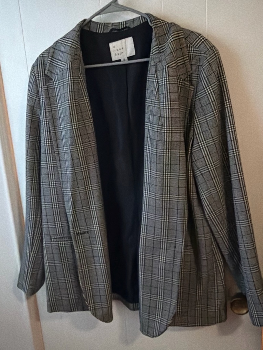 a new day Gray Plaid Blazer Jacket